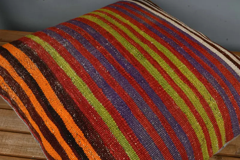 Antique Pillows, Bolster Pillow Case, Kilim Pillow Cover, Authentic Pillow, 22x22 Purple Cushion Case, Cushion Cover, Turkish Pillow - 4