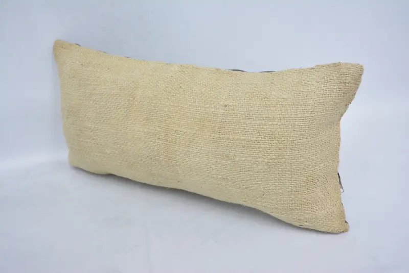 Pillow for Sofa, Kilim Cushion Sham, Handmade Throw Cushion Case, Cushion Cover, 12x24 Beige Cushion Cover, Home Decor Pillow, Natural Cushion Cover - 4