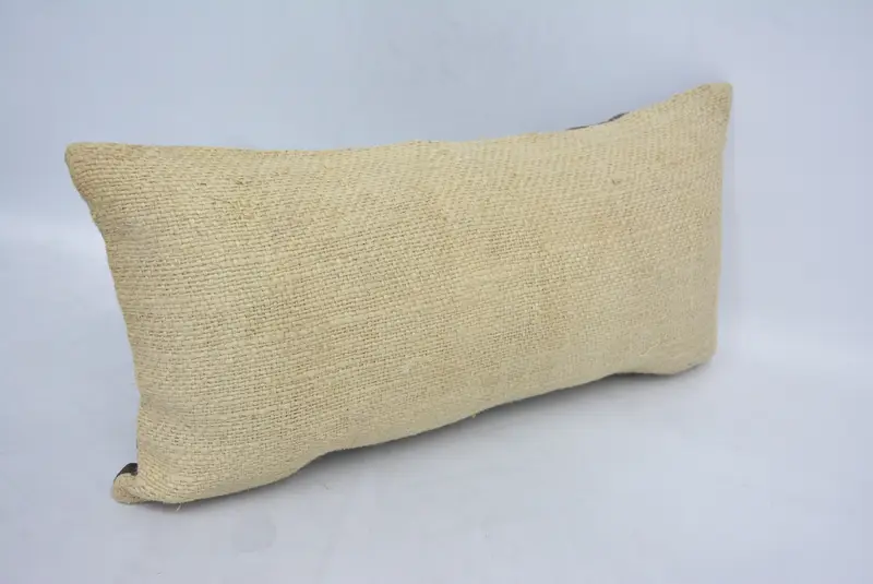 Pillow for Sofa, Kilim Cushion Sham, Handmade Throw Cushion Case, Cushion Cover, 12x24 Beige Cushion Cover, Home Decor Pillow, Natural Cushion Cover - 3