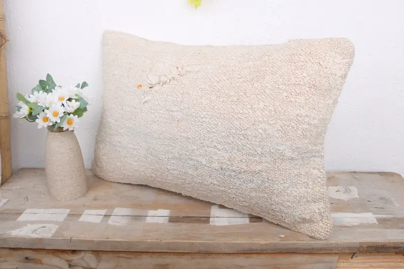 Chair Pillow Cover, Boho Pillow, Vintage Pillow, Office Chair Cushion Cover, Pillow, 12x20 White Pillow Cover, Turkish Kilim Pillow - 4