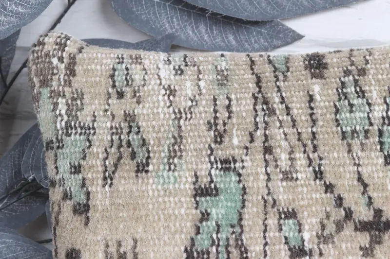 Cushion, Gift Pillow, Pillow for Couch, Ottoman Pillow, 12x12 Beige Pillow Cover, Ethnical Kilim Rug Pillow, Handwoven Cushion Cover - 2