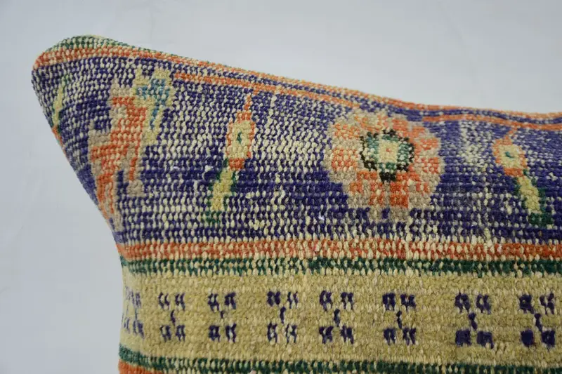 Boho Pillow, Vintage Kilim Pillow, Pillow for Couch, Natural Pillow, Aesthetic Pillow Cover, 32x32 Orange Pillow Sham, Pillow - 2