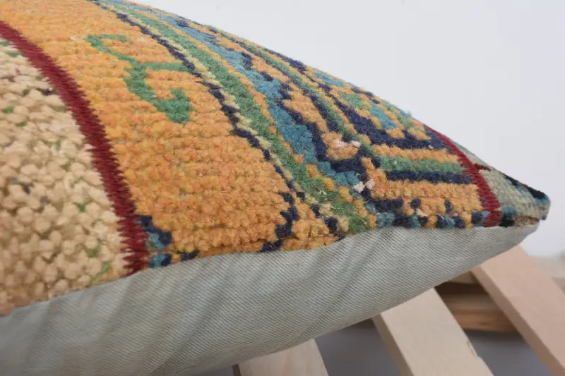 Home Decor Pillow, Antique Pillows, Cushion Case, 16x16 Orange Pillow Case, Vintage Pillow, Indoor Cushion, Bolster Throw Pillow Case - 7