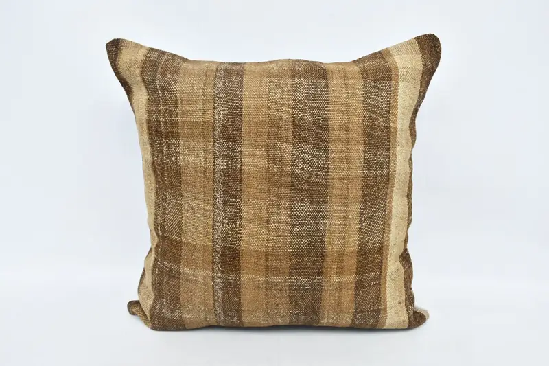 Pillow for Couch, Vintage Kilim Pillow, Ethnic Pillow Cover Pillow Case, Boho Pillow Sham Cover, Pillow, 28x28 Brown Cushion - 1