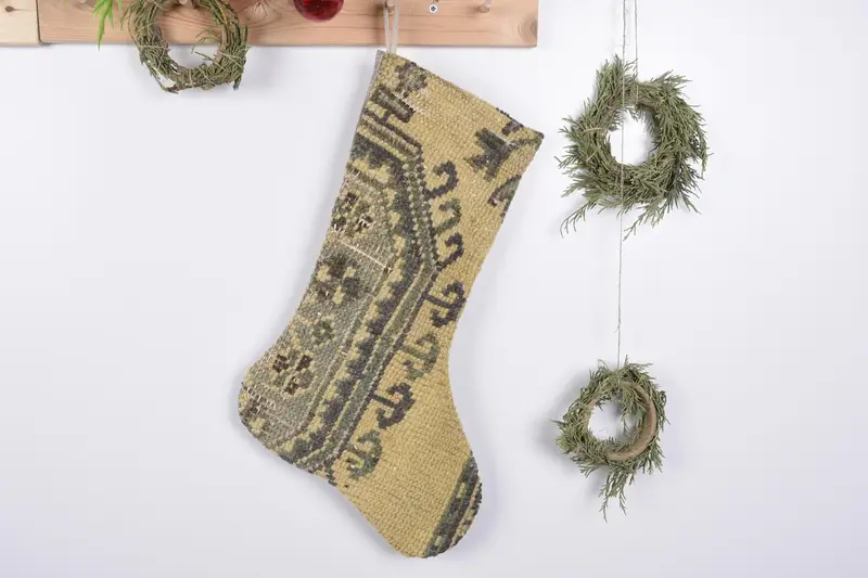 Festive Christmas Ornaments Pattern, 19-Inch Wide Christmas Stocking