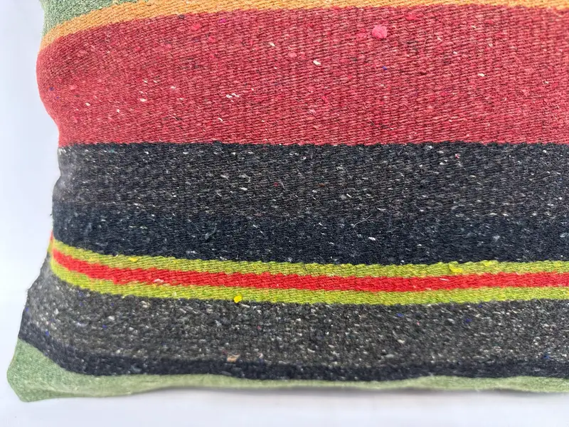 Cozy Throw Cushion Case, Gift Pillow, Handmade Pillow, 18x18 Green Pillow, Ethnical Kilim Rug Pillow, Pillow Case, Pillow for Couch - 2