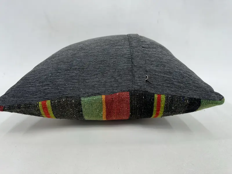 Cozy Throw Cushion Case, Gift Pillow, Handmade Pillow, 18x18 Green Pillow, Ethnical Kilim Rug Pillow, Pillow Case, Pillow for Couch - 7