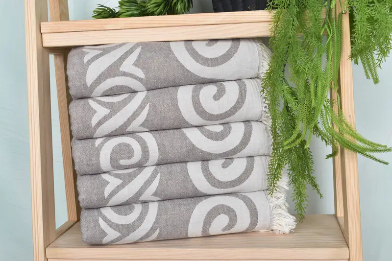Custom Gifts, Quick-Dry Beach Towel, Spa Towel, Housewarming Gift, 70x36 Cotton Patterned Towel, Large Turkish Towel, Turkish bath towel - 3