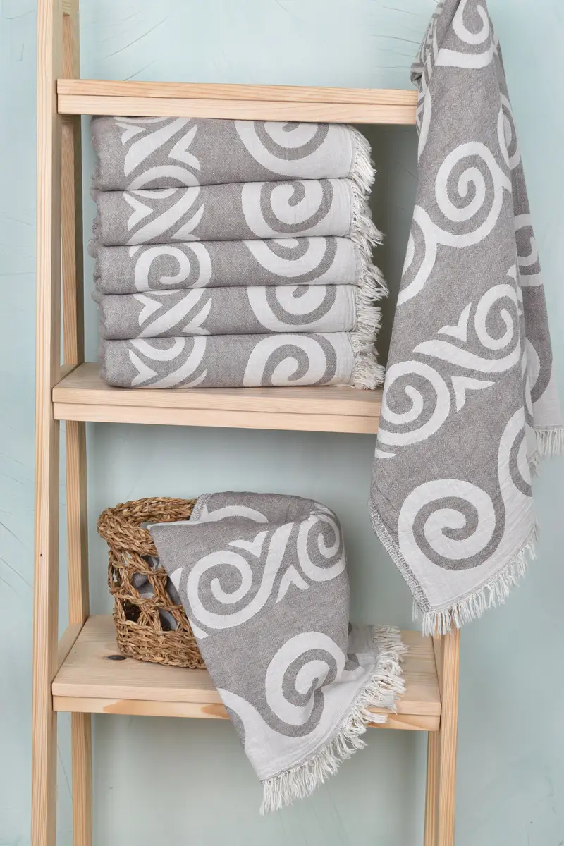 Custom Gifts, Quick-Dry Beach Towel, Spa Towel, Housewarming Gift, 70x36 Cotton Patterned Towel, Large Turkish Towel, Turkish bath towel - 4