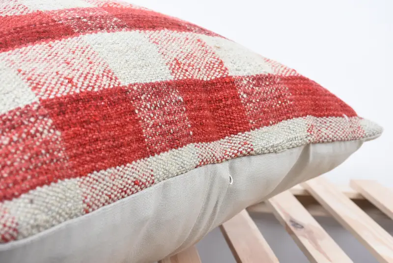 24x24 Red Pillow Case, Vintage Kilim Pillow, Gift Pillow, Kilim Cushion Sham, Garden Pillow Cover, Handmade Pillow Case, Cushion Cover - 7