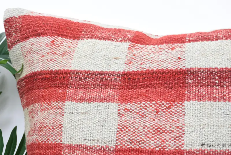 24x24 Red Pillow Case, Vintage Kilim Pillow, Gift Pillow, Kilim Cushion Sham, Garden Pillow Cover, Handmade Pillow Case, Cushion Cover - 2