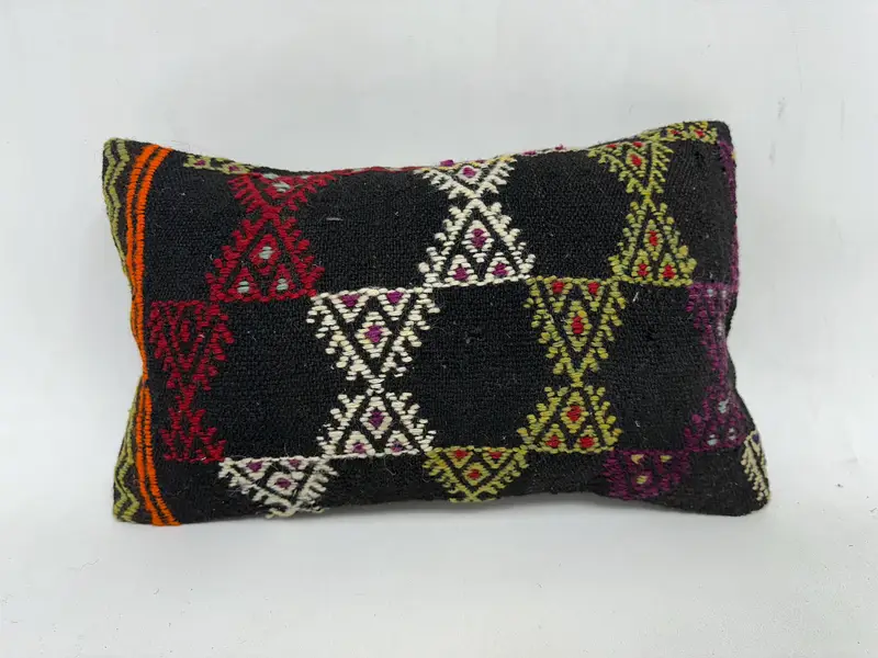 Kanepe için yastık, 12x20 kahverengi yastık kılıfı, yastık kılıfı, Ikat yastık, etnik Kilim halı yastığı, ev dekor yastığı, nötr yastık kutusu - 1