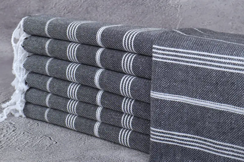 Monogrammed Hand Towel, Bachelor Party Gifts, 38x18 Cotton Striped Towel, Personalized Dish Towel, Wedding Gift Kitchen Towel, Wedding Favors - 1