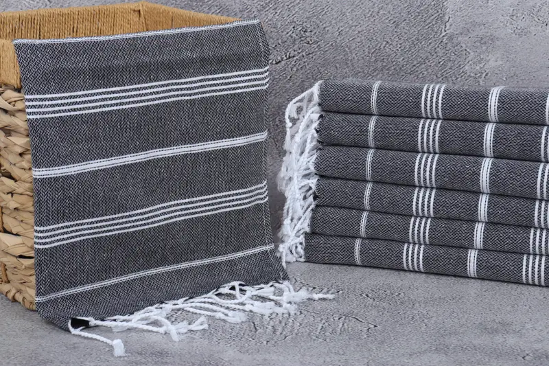 Monogrammed Hand Towel, Bachelor Party Gifts, 38x18 Cotton Striped Towel, Personalized Dish Towel, Wedding Gift Kitchen Towel, Wedding Favors - 3