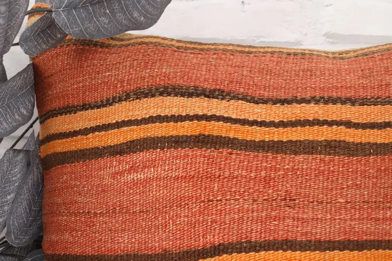 18x18 Orange Cushion Cover, Pillow, Turkish Kilim Pillow, Handmade Kilim Cushion, Sofa Cushion, Decorative Throw Cushion Case, Pillow for Sofa - 2