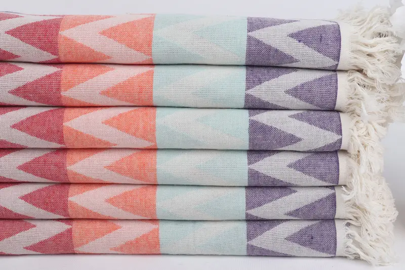 Wedding Gifts Towel, Monogram Beach Towel, Hammam Towel USA, 70x40 Cotton Zigzag Design Towel, Custom Wedding Gifts, Bridal Shower Gifts - 4
