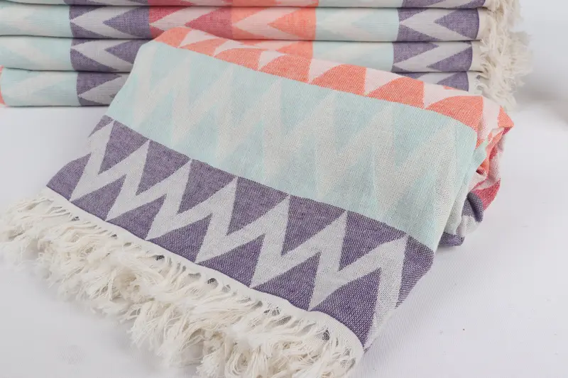 Wedding Gifts Towel, Monogram Beach Towel, Hammam Towel USA, 70x40 Cotton Zigzag Design Towel, Custom Wedding Gifts, Bridal Shower Gifts - 5