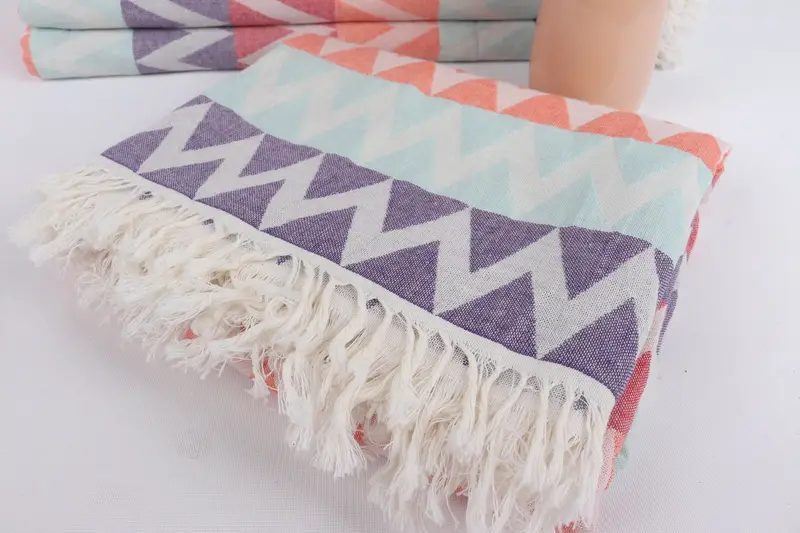 Wedding Gifts Towel, Monogram Beach Towel, Hammam Towel USA, 70x40 Cotton Zigzag Design Towel, Custom Wedding Gifts, Bridal Shower Gifts - 6