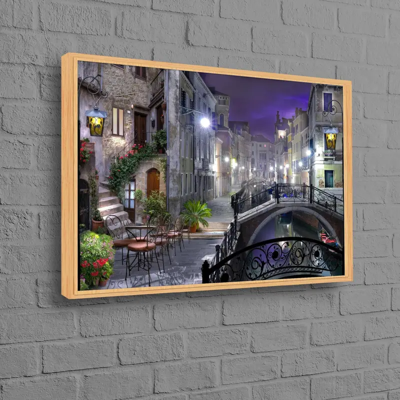 Zarif Şehir Manzaralı Kanvas: Mekanınız için Basılı Sanat