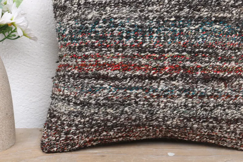 Cushion, Pet Pillow Case, Vintage Pillow, Bohemian Cushion Cushion Cover, Home Decor Pillow, Turkish Kilim Pillow, 12x12 Brown Pillow Cover - 3