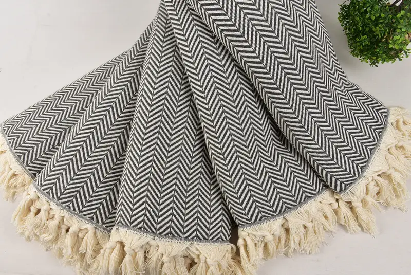 Best Wedding Gift, Turkish Bedspread, Custom Wedding Gifts, Housewarming Gift, Decorative Blanket, Handmade Gift, 92x76 Cotton Chevron Towel - 4
