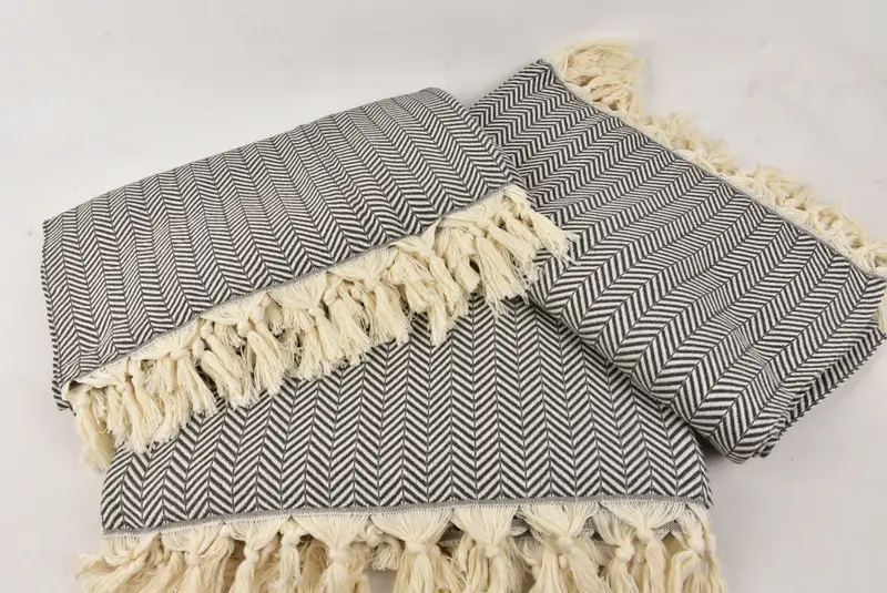 Best Wedding Gift, Turkish Bedspread, Custom Wedding Gifts, Housewarming Gift, Decorative Blanket, Handmade Gift, 92x76 Cotton Chevron Towel - 6