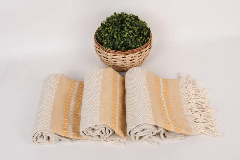 Luxury Beach Towel, Personalized Gift For Her, 68x40 Linen Striped Towel, Best Beach Towel, Kids Beach Towel, Organic towel, Turkish towel - 8