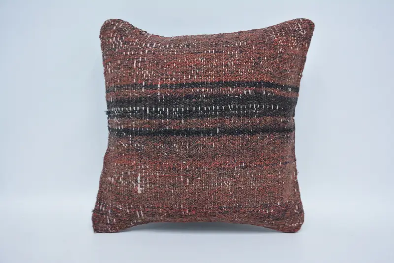 Outdoor Throw Cushion Cover, Authentic Cushion Case, Throw Kilim Pillow, Antique Pillows, Cushion Cover, 14x14 Red Pillow Sham, Pillow for Couch - 1