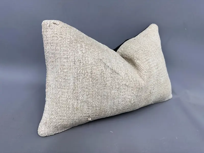 Vintage Kilim Throw Pillow, Vintage Pillow, Nomadic Pillow, Tapestry Pillow Cover, Handmade Kilim Cushion, 12x20 Beige Pillow Case, Pillow Case - 2
