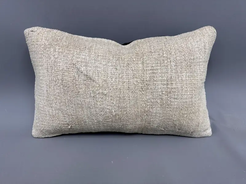 Vintage Kilim Throw Pillow, Vintage Pillow, Nomadic Pillow, Tapestry Pillow Cover, Handmade Kilim Cushion, 12x20 Beige Pillow Case, Pillow Case - 4