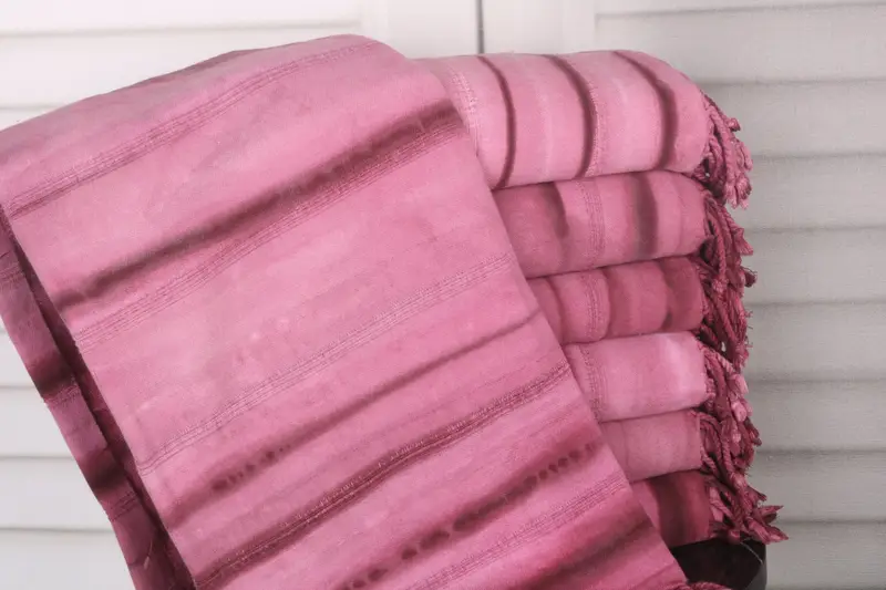 Personalized Striped Tie Dye Towel Dark Purple Cotton, 38x63 Inches