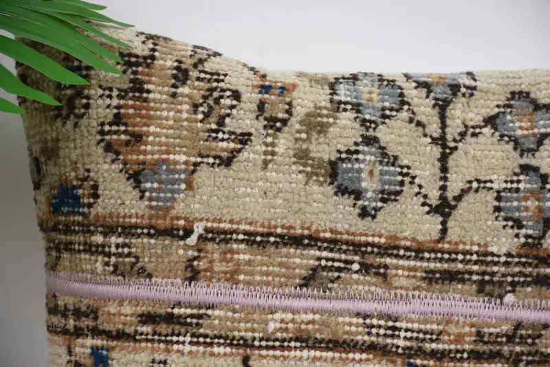 Turkish Kilim Pillow, 16x16 Beige Pillow Sham, Cushion Cover, Sofa Pillow Case, Vintage Kilim Throw Pillow, Pillow for Couch - 2