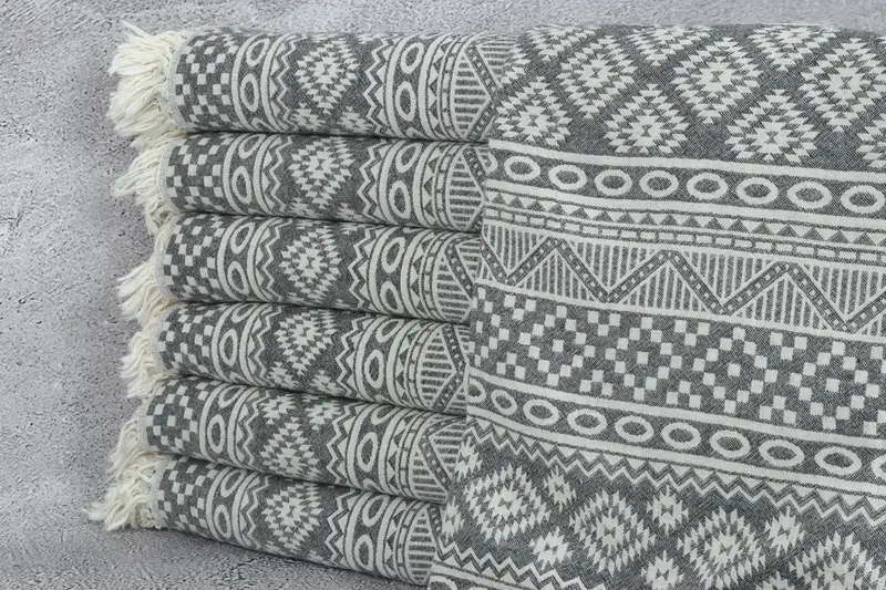 68x36 Cotton Geometric Towel, Organic Cotton Towel, Lightweight towel, Custom Towel, House Warming Gift, Beach Towel Bulk, Bachelorette Gifts - 1