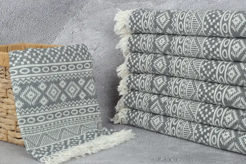68x36 Cotton Geometric Towel, Organic Cotton Towel, Lightweight towel, Custom Towel, House Warming Gift, Beach Towel Bulk, Bachelorette Gifts - 3