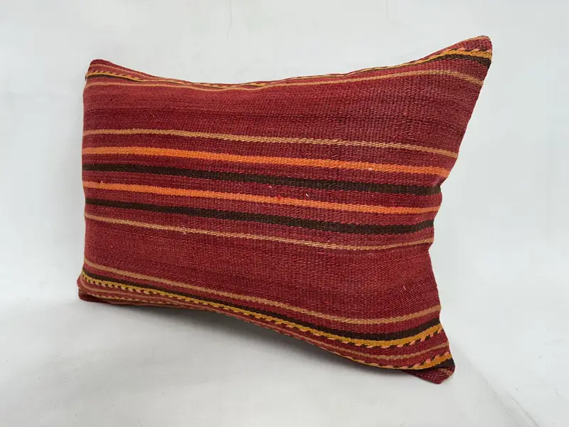 Ethnic Pillow Cover Pillow Sham, Throw Kilim Pillow, Turkish Pillow, 20x28 Red Pillow Cover, Ikat Pillow, Cushion, Gift Pillow, Nomadic Pillow - 4
