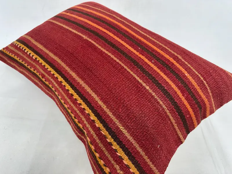 Ethnic Pillow Cover Pillow Sham, Throw Kilim Pillow, Turkish Pillow, 20x28 Red Pillow Cover, Ikat Pillow, Cushion, Gift Pillow, Nomadic Pillow - 6