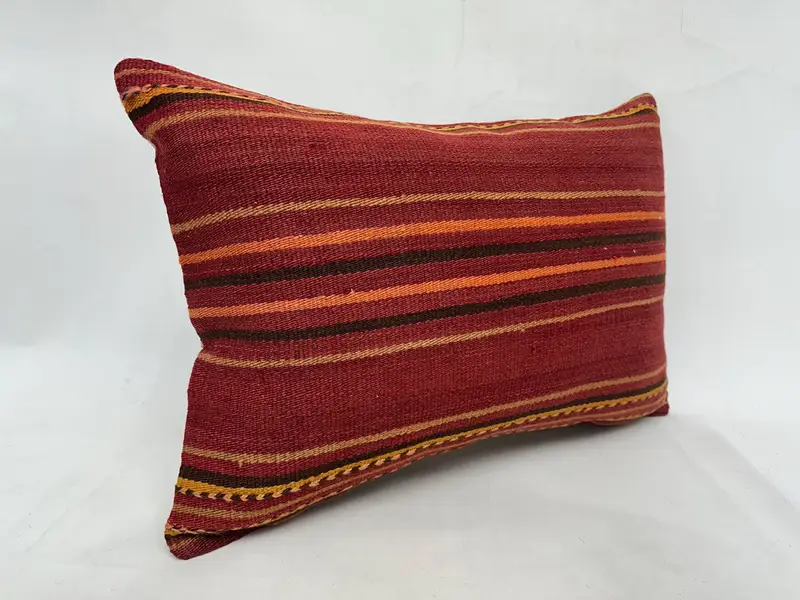 Ethnic Pillow Cover Pillow Sham, Throw Kilim Pillow, Turkish Pillow, 20x28 Red Pillow Cover, Ikat Pillow, Cushion, Gift Pillow, Nomadic Pillow - 3