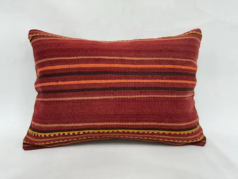 Ethnic Pillow Cover Pillow Sham, Throw Kilim Pillow, Turkish Pillow, 20x28 Red Pillow Cover, Ikat Pillow, Cushion, Gift Pillow, Nomadic Pillow - 1