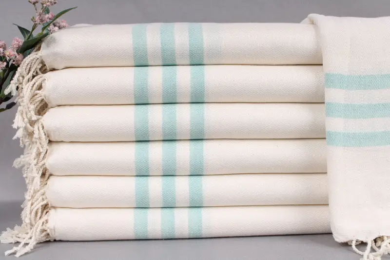 Turkish Bath Towel Beige Stripes, 40x71 Inches