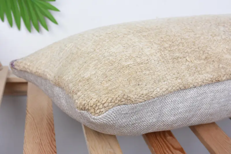 Almohada de kilim, almohada, cubierta de almohada de kilim, almohada de diseñador de interiores, almohada de tiro vintage, almohada de beige 12x24, cubierta de cojín chic boho, cojín de banco - 6