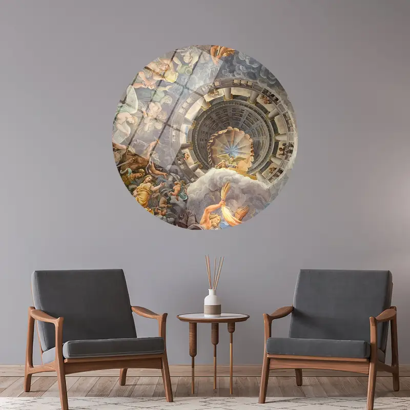 オリンパス ジャイアンツ フレスコ画キャンバス プリント: 古代油絵