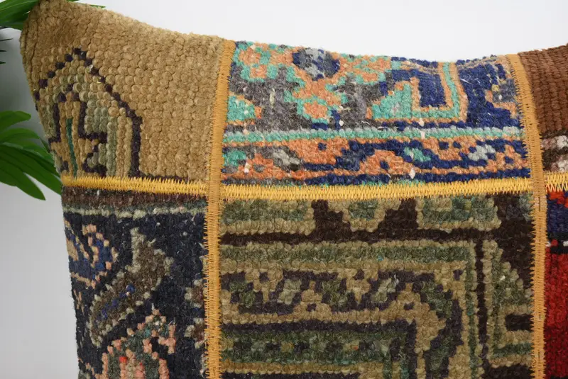 Turkish Pillow, Customized Pillow Cover, Bright Cushion Cover, Vintage Kilim Throw Pillow, 24x24 Orange Pillow, Turkish Kilim Pillow, Pillow Cover - 2