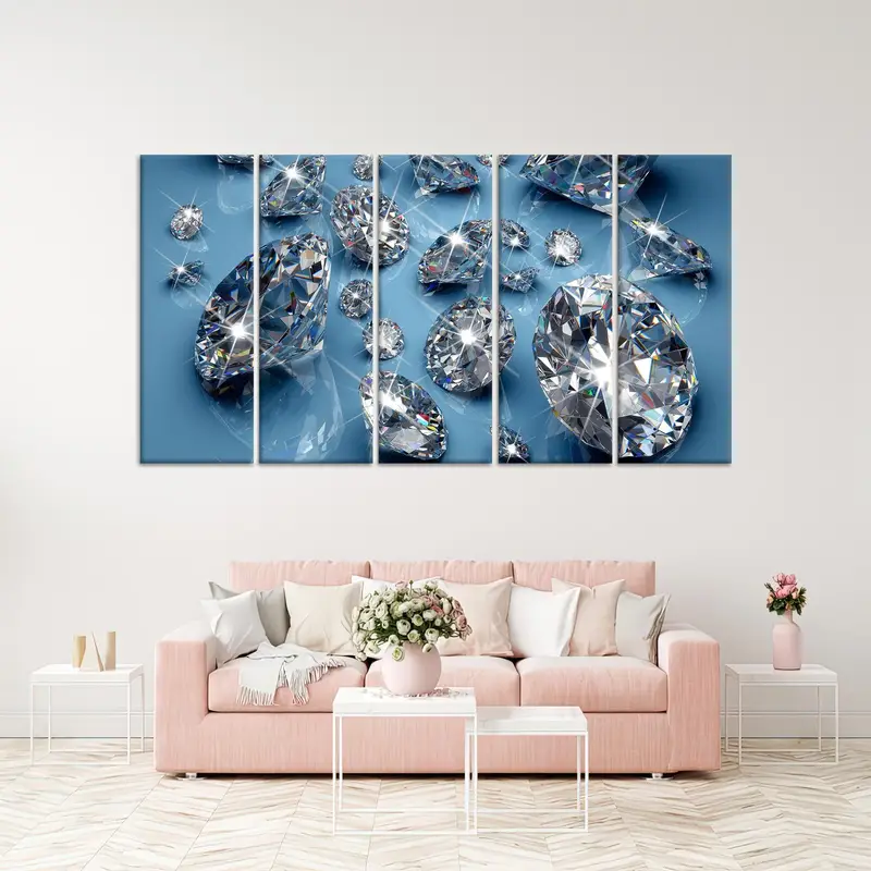 Diamond Lover Gift, Fashion Canvas Art, Dressing Room, Bedroom Art Decor, Vogue Canvas Art, Girl Room Art Decor, Wall Hanging Art, - 2