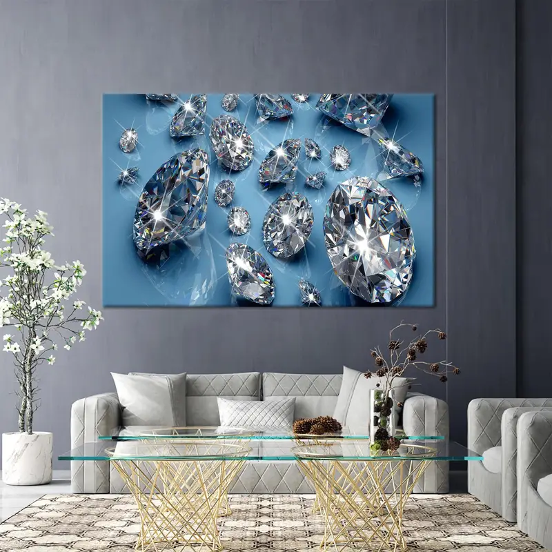 Diamond Lover Gift, Fashion Canvas Art, Dressing Room, Bedroom Art Decor, Vogue Canvas Art, Girl Room Art Decor, Wall Hanging Art, - 1