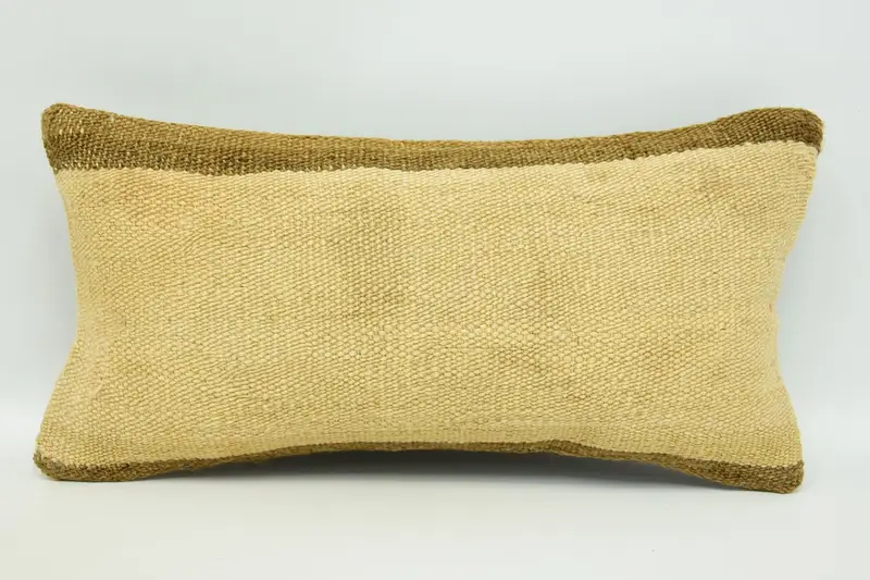 Throw Brown Rectangle Pillow Sham, Striped Antique 8x16 inch Pillow Case - 1