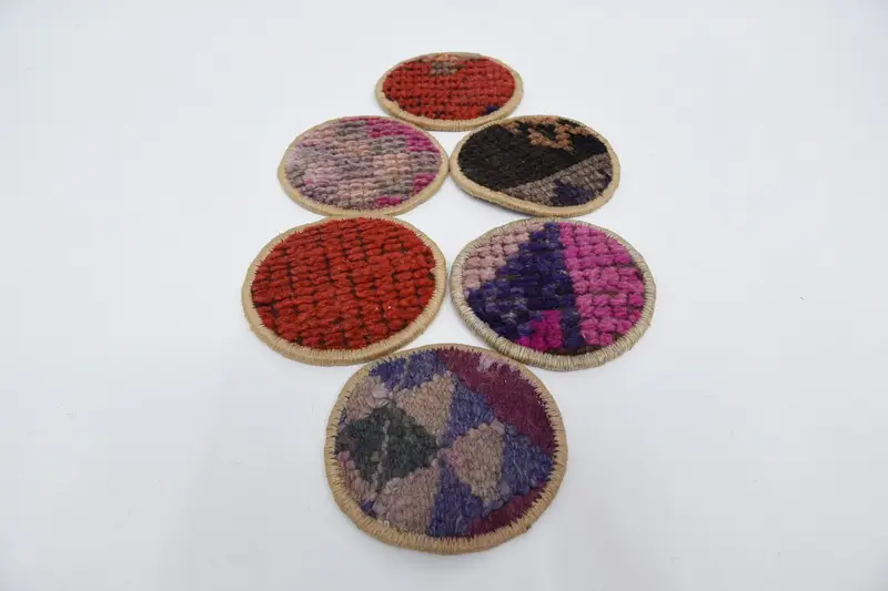 Bohemian Red and Bronze Round Coaster, Unique Bohemian Coaster