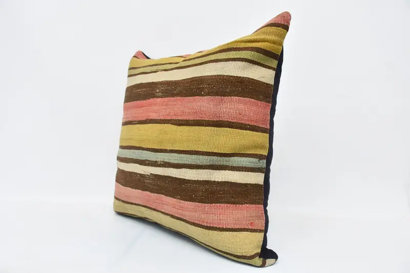 Bench Cushion, Vintage Pillow, 28x28 Yellow Cushion Case, Home Decor Pillow, Outdoor Throw Cushion, Cushion Cover, Kilim Cushion Sham - 4