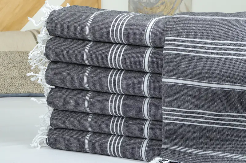 Custom Wedding Gifts, Best Friend Christmas Gift, 96x80 Cotton Striped Towel, Turkish Towel Blanket, Monogram Blanket, Bridal Shower Gift - 2
