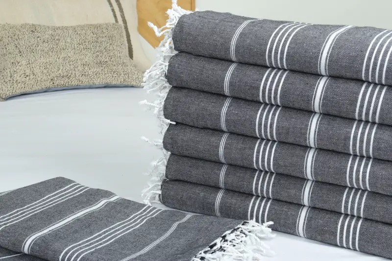 Custom Wedding Gifts, Best Friend Christmas Gift, 96x80 Cotton Striped Towel, Turkish Towel Blanket, Monogram Blanket, Bridal Shower Gift - 3