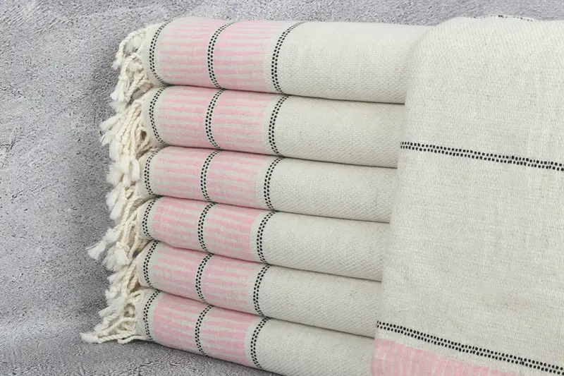 Organic Beach Towel, Employee Gifts, Handmade Gift, 70x40 Linen Striped Towel, Summer Gift, Turkish Towel Beach Towel, Bridesmaid Gift - 1